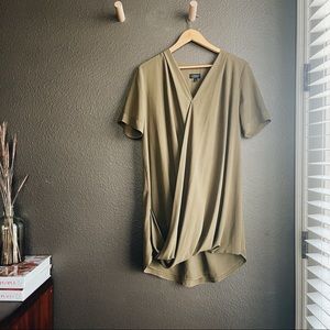 Topshop - Draped Tunic Dress - Size 6 - Olive Green